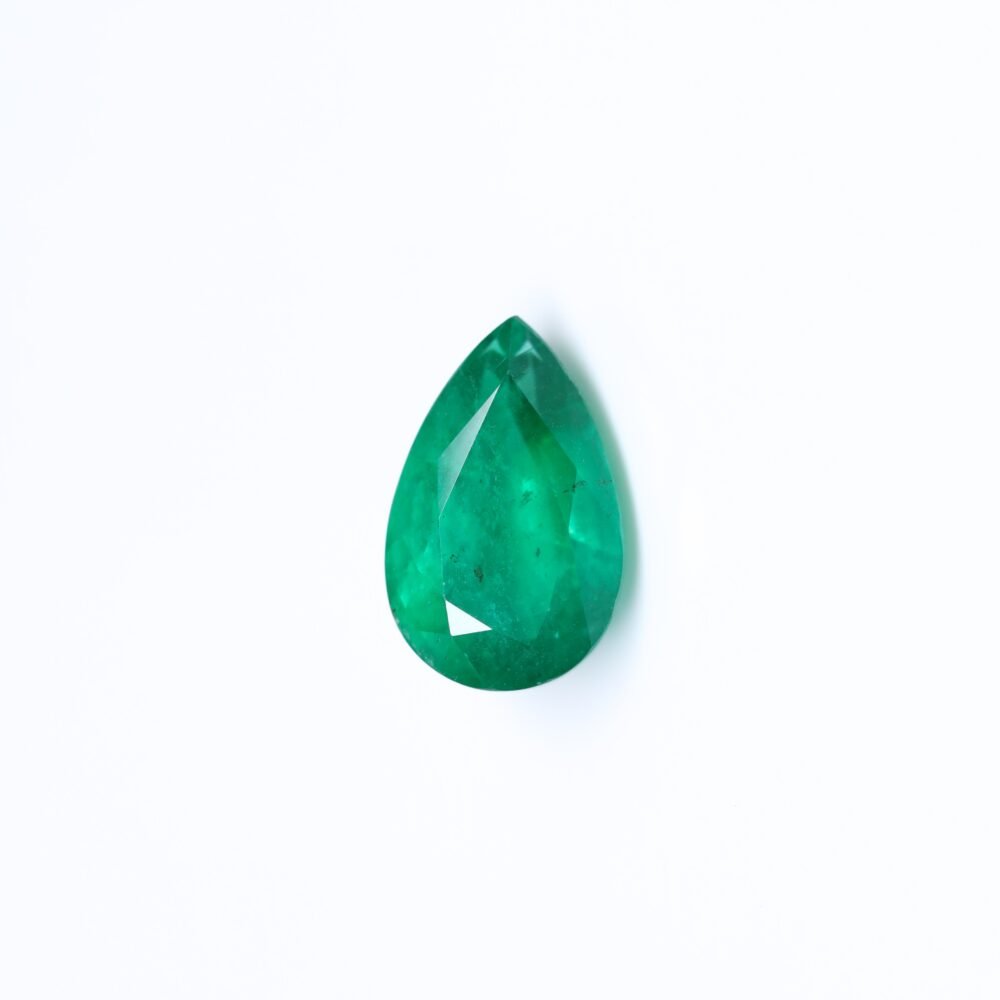 Green Zambian Emerald – 7.40 Carat Pear Cut