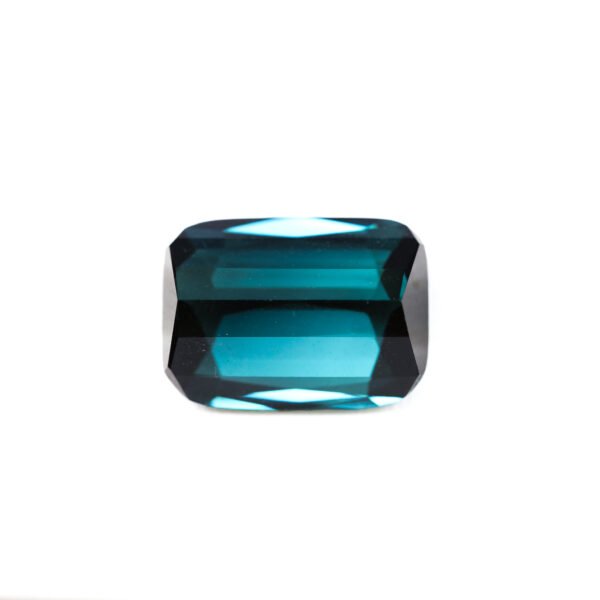 "Flawless 16mm Afghan blue indicolite gemstone for custom luxury jewelry, unheated 15ct cushion tourmaline."