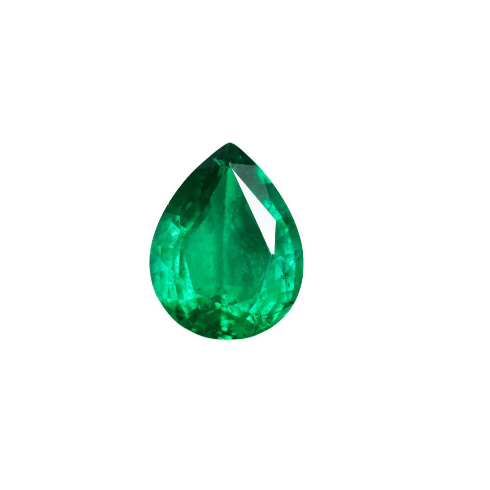 Exquisite Vivid Green Zambian Emerald – 7.62 Carat Pear Cut
