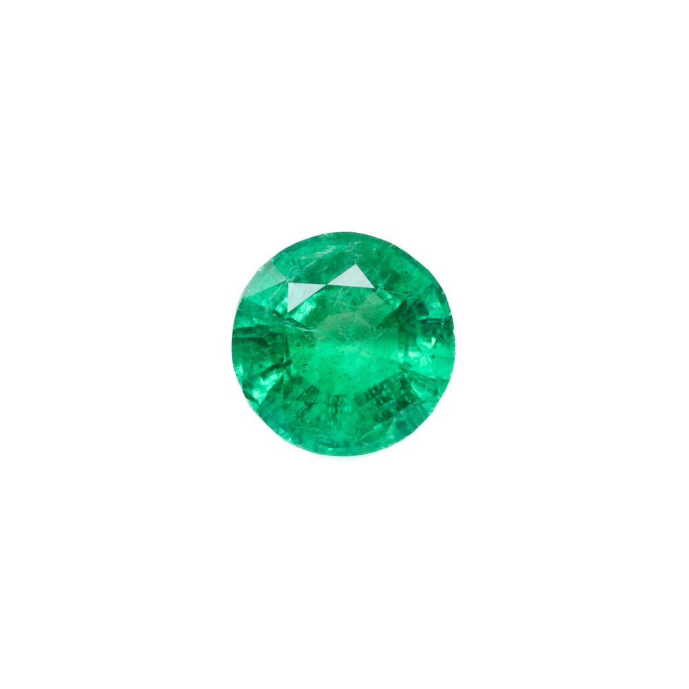 Radiant Zambian Emerald – 0.77 Carat Round Brilliant