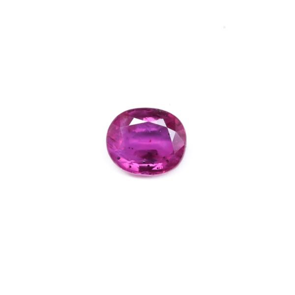 "0.99 carat natural Mozambique ruby by Perfect Shine Gems, pinkish red color, oval cut gemstone."