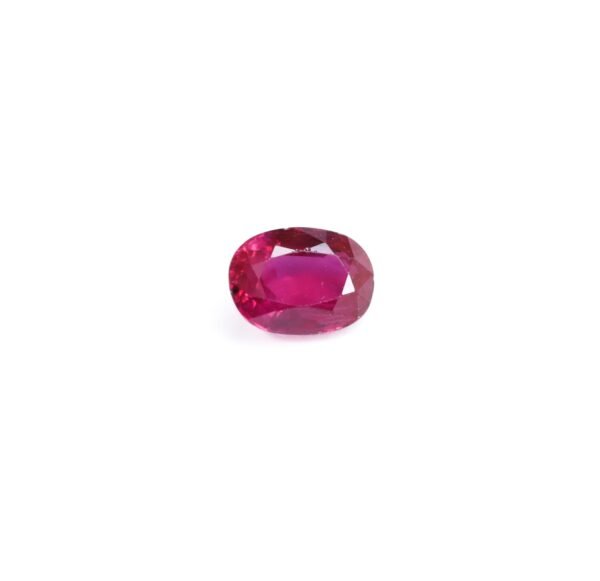 "1.00 carat natural Mozambique ruby from Perfect Shine Gems, pinkish red color, 6.7mm oval cut."