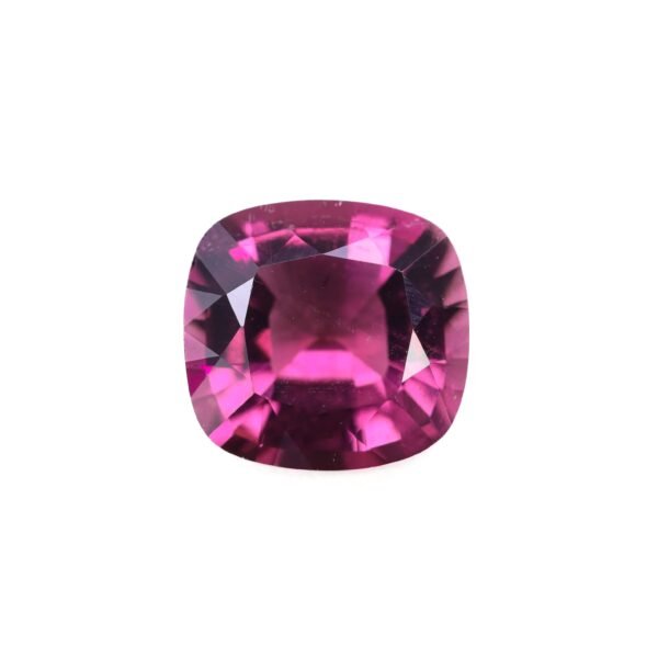 Perfect Shine Gems 4.66 Carat Cushion Cut Natural Purple Pink Rubelite Tourmaline from Mozambique (SKU RL002)