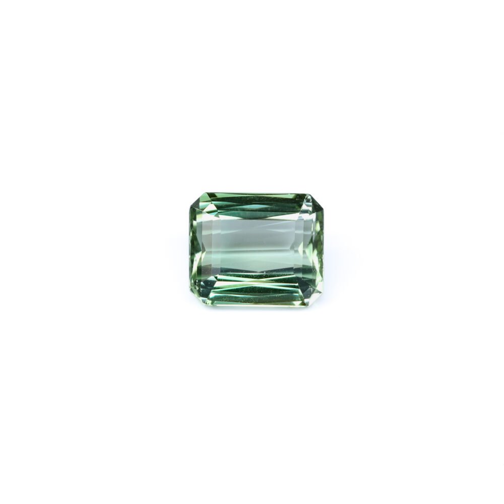 Flawless Mint Green Afghan Tourmaline – 6.64 Carat Octagon Princess Cut