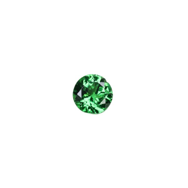 Perfect Shine Gems 0.67 Carat Round Brilliant Cut Natural Tsavorite Green Garnet with Vivid Green Color from Tanzania (SKU TS002)