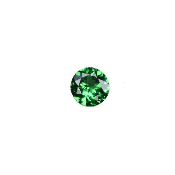 Perfect Shine Gems 0.82 Carat Round Brilliant Cut Natural Tsavorite Green Garnet with VVS Flawless Clarity and Vivid Green Color from Tanzania (SKU TS004)
